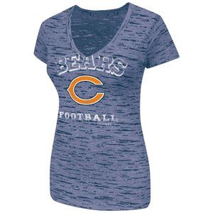 Chicago Bears Women's Majestic NFL Pride Playing IV Burnout V-neck Shirt Medium